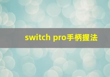 switch pro手柄握法